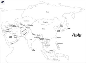 Printable Blank Asia Map – Outline, Transparent, PNG Map - Blank World Map
