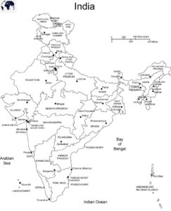 Printable Blank India Map with Outline, Transparent Map PDF