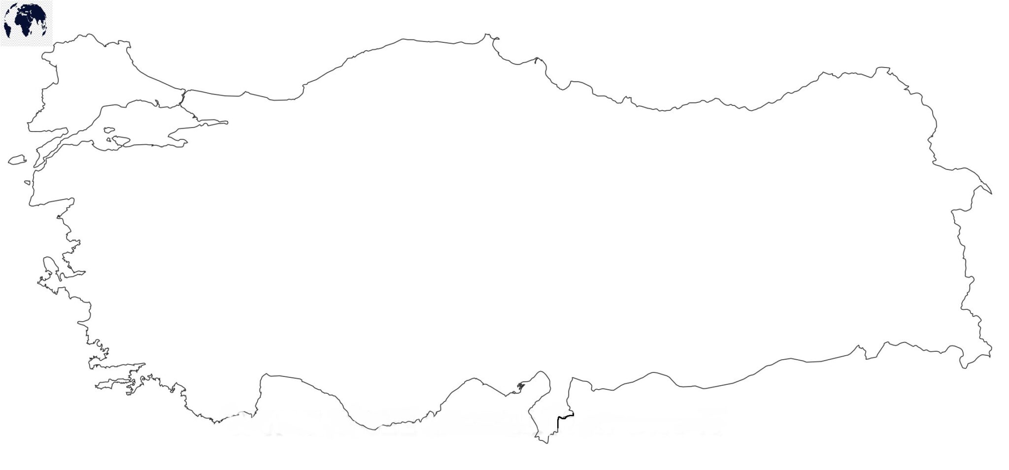 Printable Blank Turkey Map with Outline, Transparent Map PDF