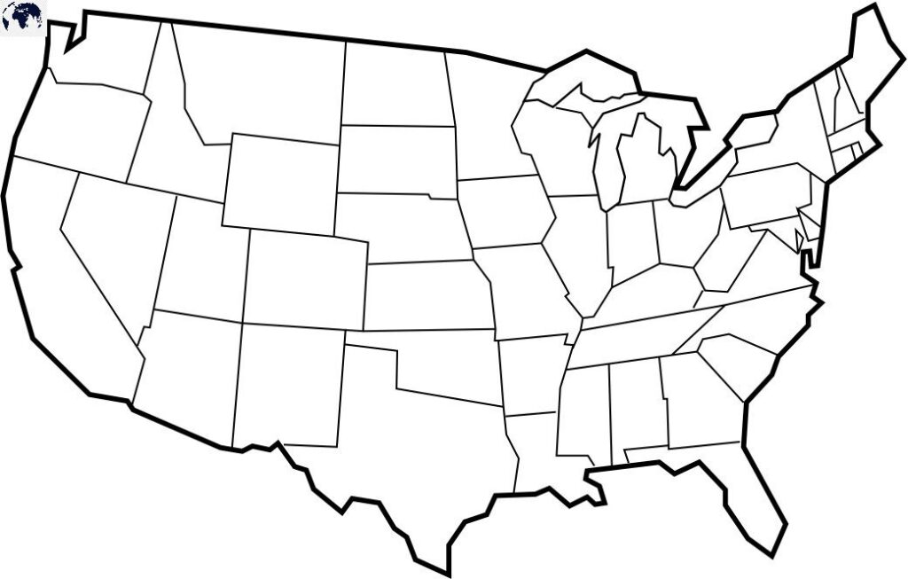 Printable Blank USA Map with Outline, Transparent, PNG Map