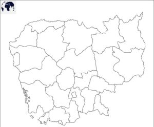 Printable Blank Cambodia Map with Outline, Transparent Map