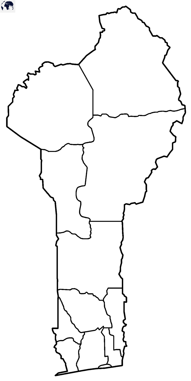 Printable Blank Benin Map with Outline, Transparent Map