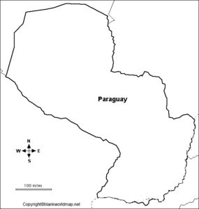 Printable Blank Paraguay Map with Outline, Transparent Map