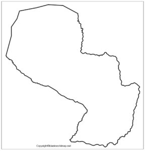 Printable Blank Paraguay Map with Outline, Transparent Map