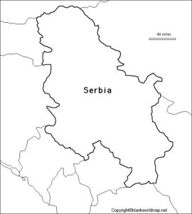 Printable Blank Serbia Map with Outline, Transparent Map