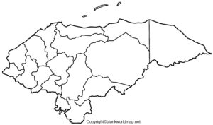 Printable Blank Honduras Map with Outline, Transparent Map