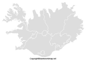Printable Blank Iceland Map with Outline, Transparent Map