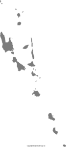 Printable Blank Vanuatu Map with Outline, Transparent Map